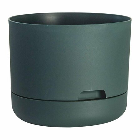 RUGG Rugg  10 in. Dia. Polyresin Planter - Green 7772411